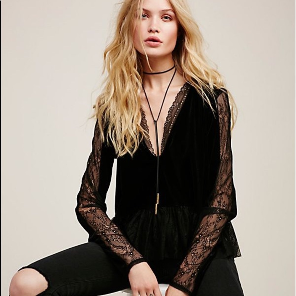 Free People Lolita Velvet Top
